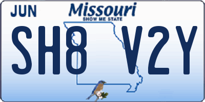 MO license plate SH8V2Y