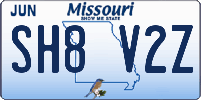 MO license plate SH8V2Z