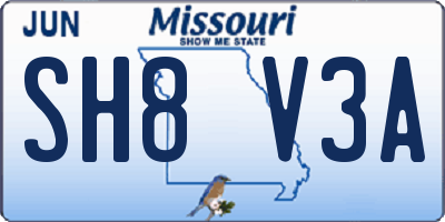 MO license plate SH8V3A