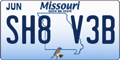 MO license plate SH8V3B