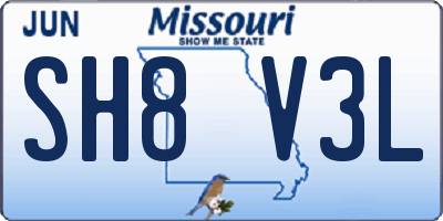 MO license plate SH8V3L