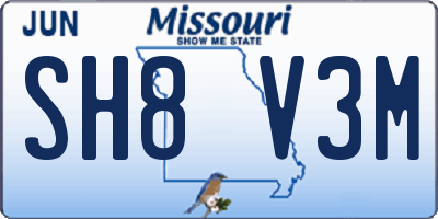 MO license plate SH8V3M