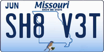 MO license plate SH8V3T