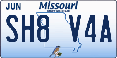 MO license plate SH8V4A