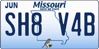 MO license plate SH8V4B