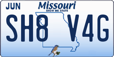 MO license plate SH8V4G