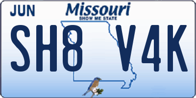 MO license plate SH8V4K