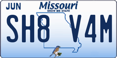 MO license plate SH8V4M