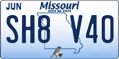 MO license plate SH8V4O