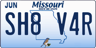 MO license plate SH8V4R