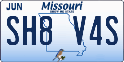 MO license plate SH8V4S