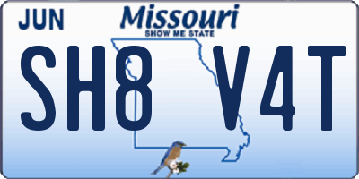 MO license plate SH8V4T