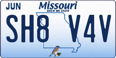 MO license plate SH8V4V
