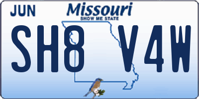 MO license plate SH8V4W