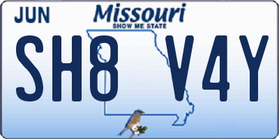 MO license plate SH8V4Y