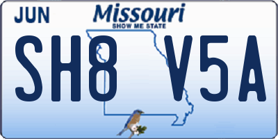 MO license plate SH8V5A