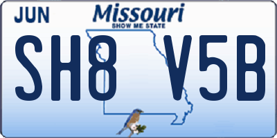 MO license plate SH8V5B