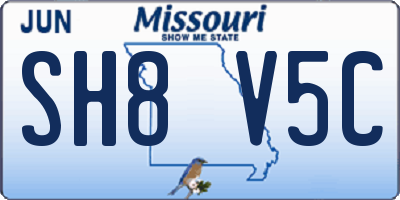 MO license plate SH8V5C