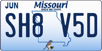 MO license plate SH8V5D
