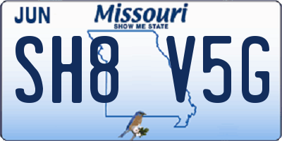 MO license plate SH8V5G