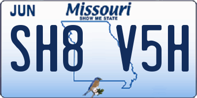 MO license plate SH8V5H