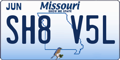 MO license plate SH8V5L