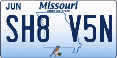 MO license plate SH8V5N