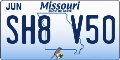 MO license plate SH8V5O