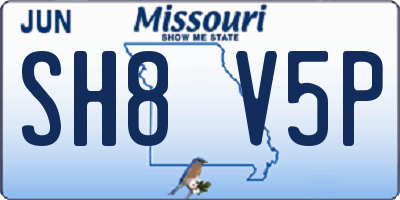 MO license plate SH8V5P