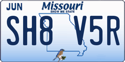 MO license plate SH8V5R