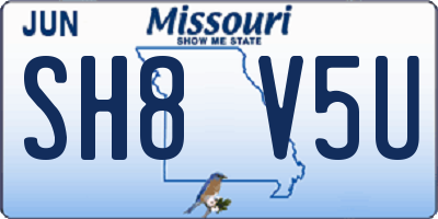 MO license plate SH8V5U