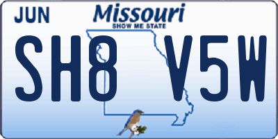 MO license plate SH8V5W
