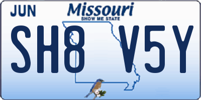 MO license plate SH8V5Y