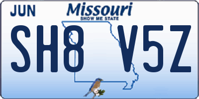MO license plate SH8V5Z