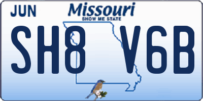 MO license plate SH8V6B
