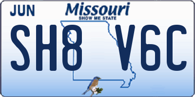 MO license plate SH8V6C