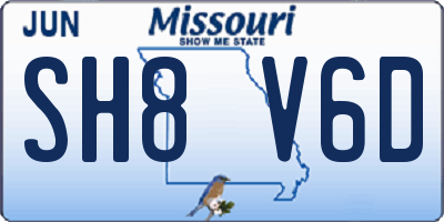 MO license plate SH8V6D