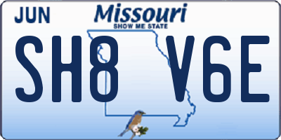 MO license plate SH8V6E
