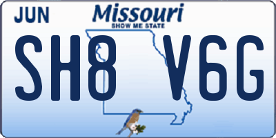 MO license plate SH8V6G