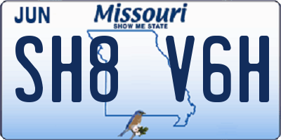 MO license plate SH8V6H