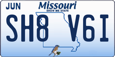 MO license plate SH8V6I