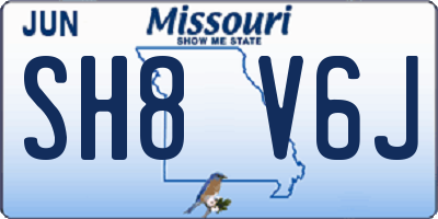 MO license plate SH8V6J