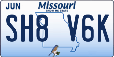 MO license plate SH8V6K