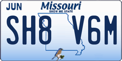 MO license plate SH8V6M