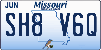 MO license plate SH8V6Q