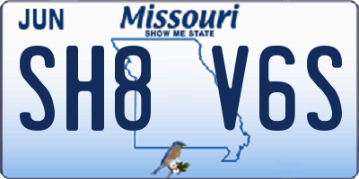 MO license plate SH8V6S