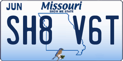 MO license plate SH8V6T