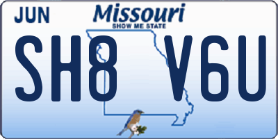 MO license plate SH8V6U