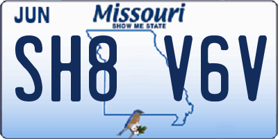 MO license plate SH8V6V