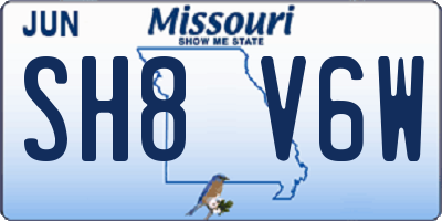 MO license plate SH8V6W